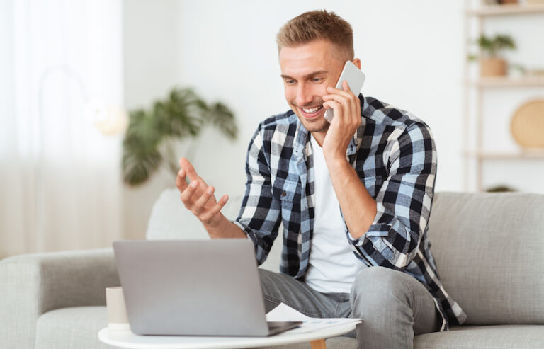 Customer on the phone with their general contractor.